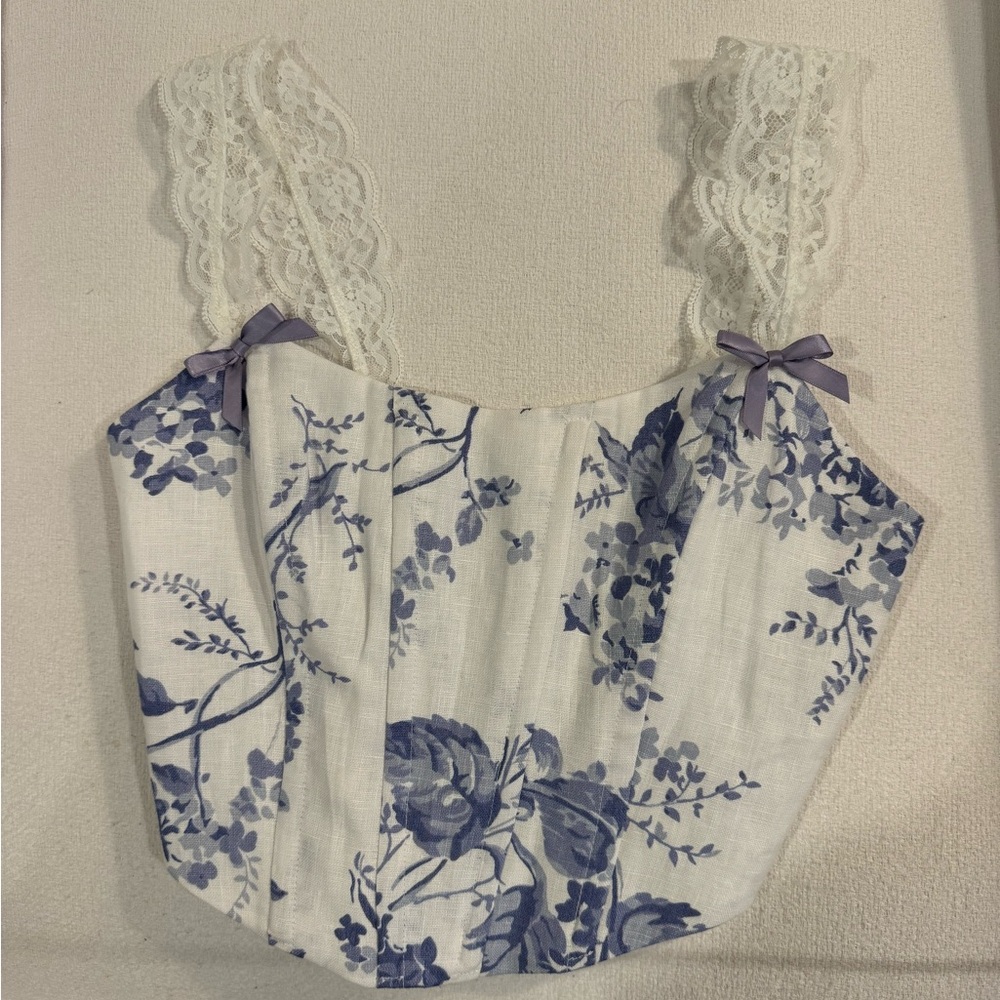 Reformation Brigitta Corset Top with Lace Straps